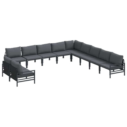 Set Divano da Giardino con cuscino Antracite Acciaio