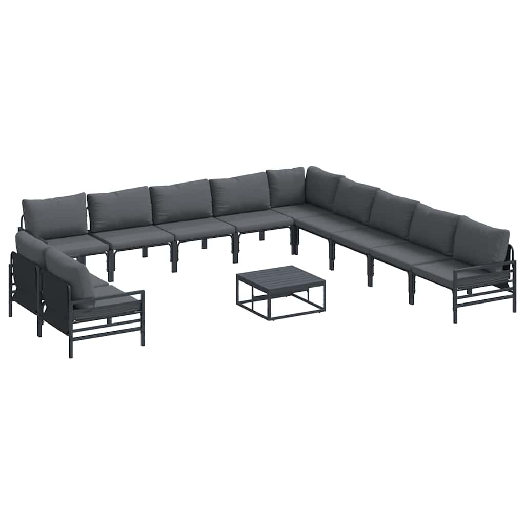 Set Divano da Giardino con cuscino Antracite Acciaio