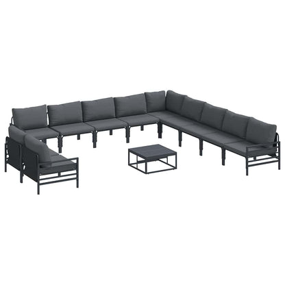 Set Divano da Giardino con cuscino Antracite Acciaio