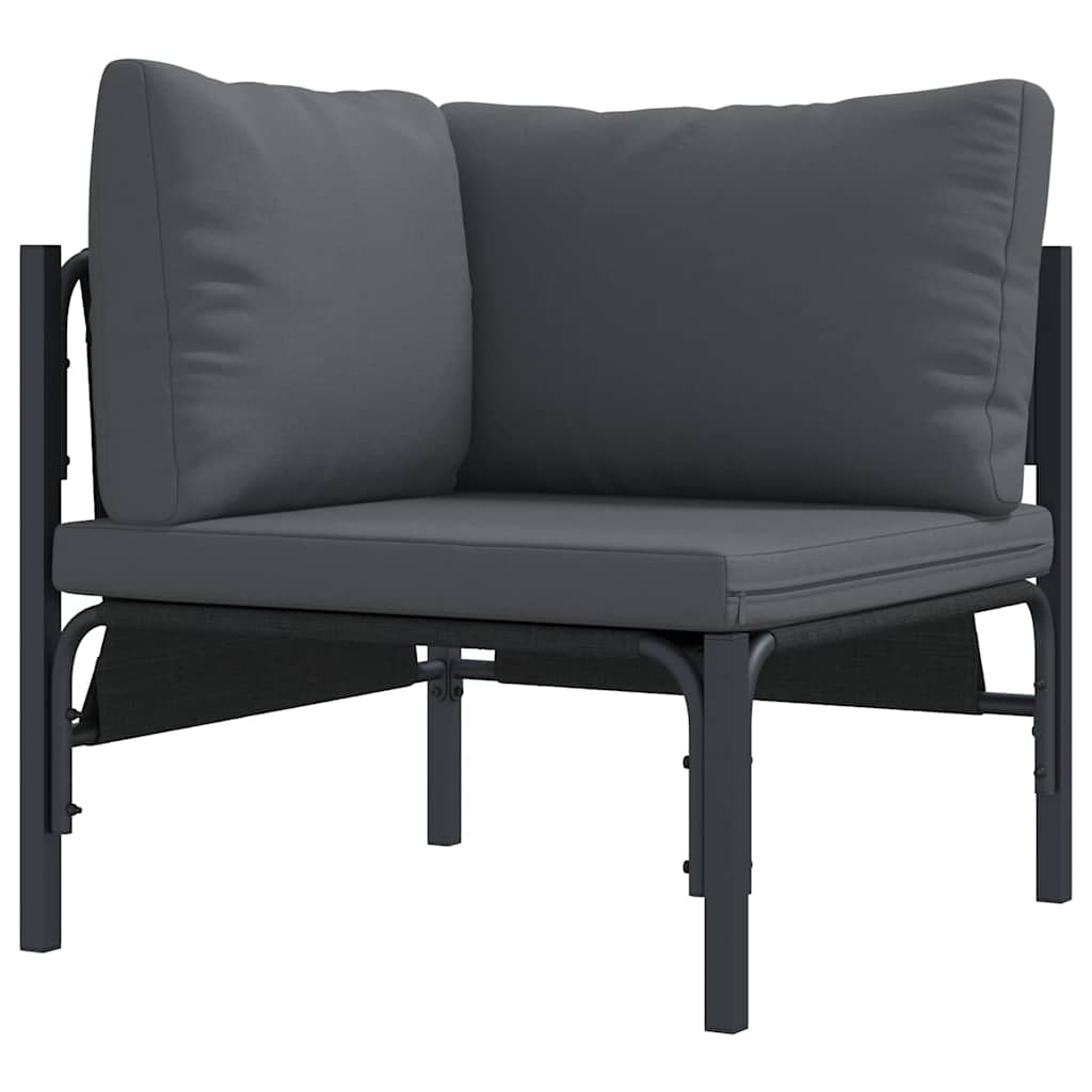 Set Divano da Giardino con cuscino 8 pcs Nero Acciaio