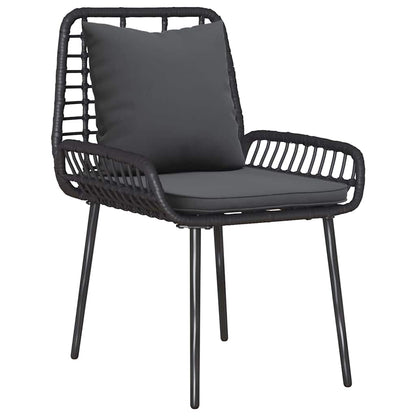 Set di Mobili da Giardino 4 pcs Nero e Crema polyrattan