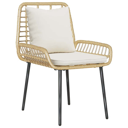 Set di Mobili da Giardino 4 pcs Nero e Crema polyrattan
