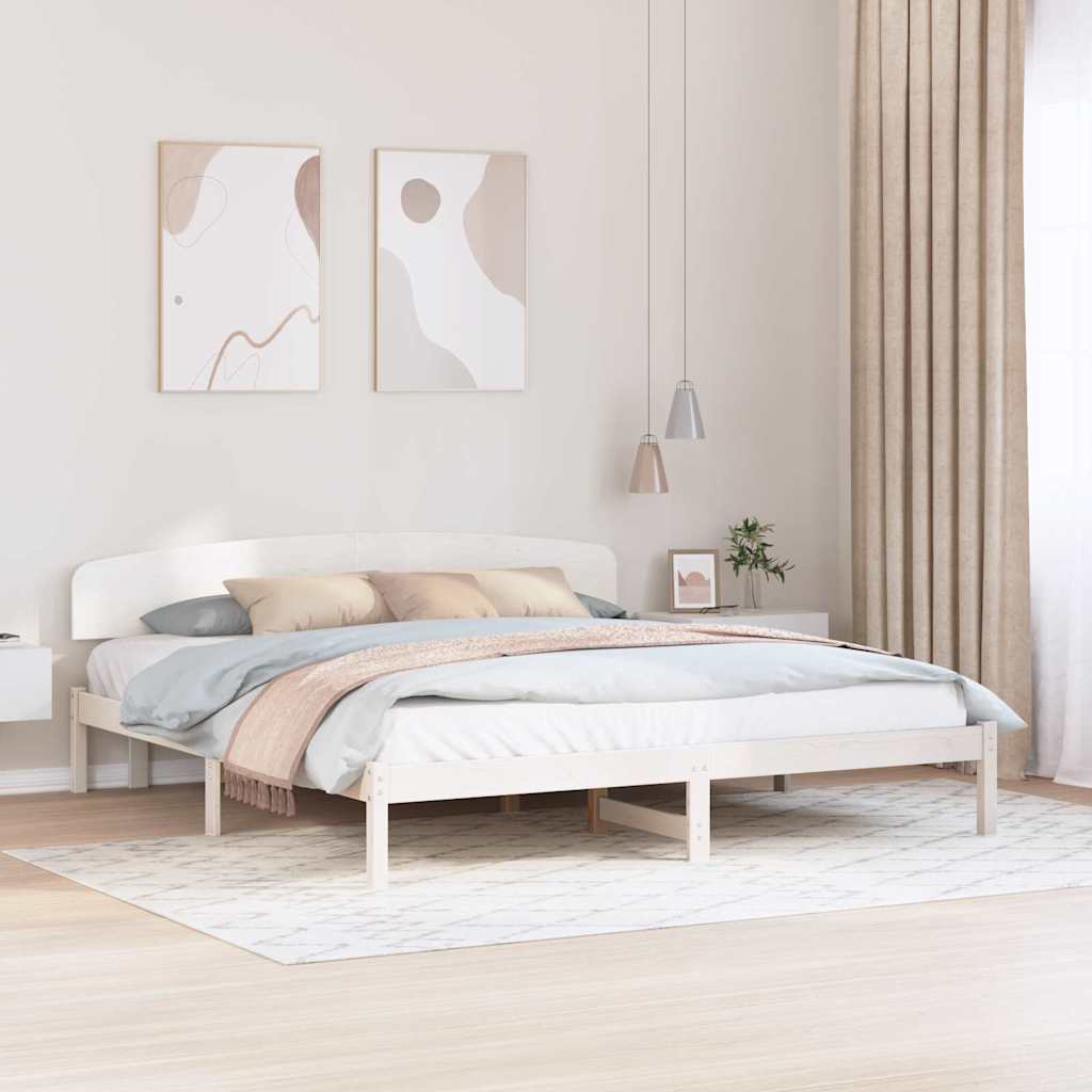 Struttura del letto Bianco 200 x 200 cm Pino massello