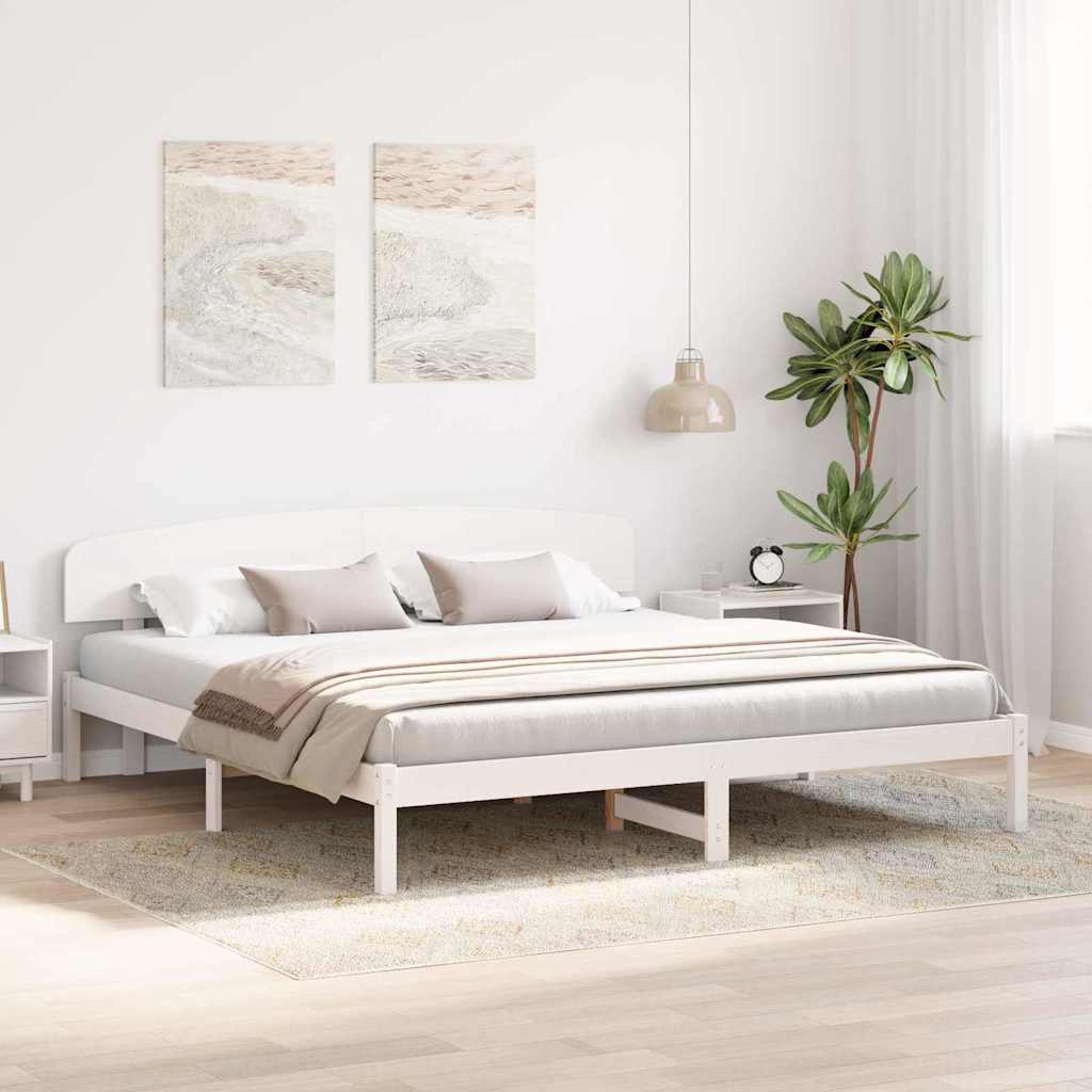 Struttura del letto Bianco 200 x 200 cm Pino massello
