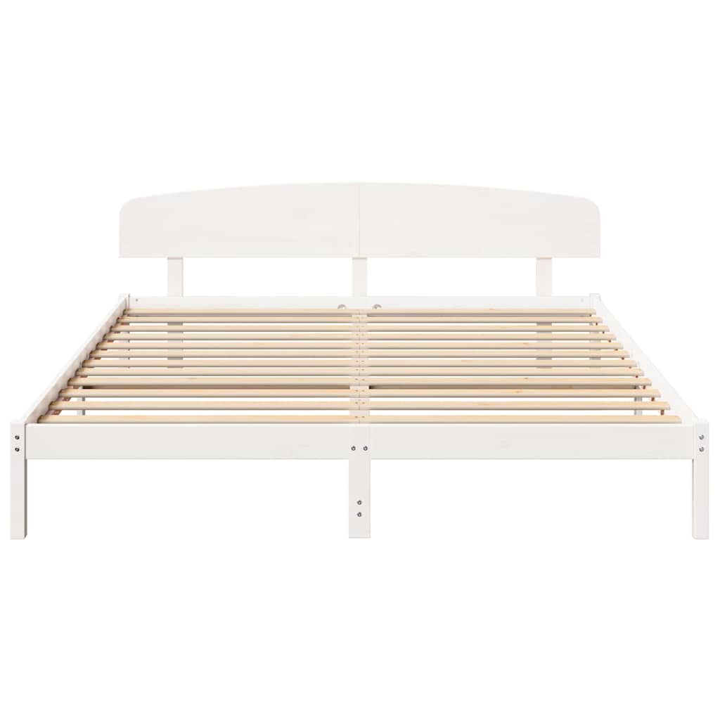 Struttura del letto Bianco 200 x 200 cm Pino massello