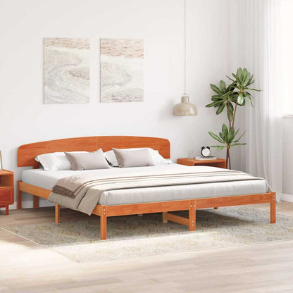 Struttura del letto Marrone cerato 200 x 200 cm Pino massello
