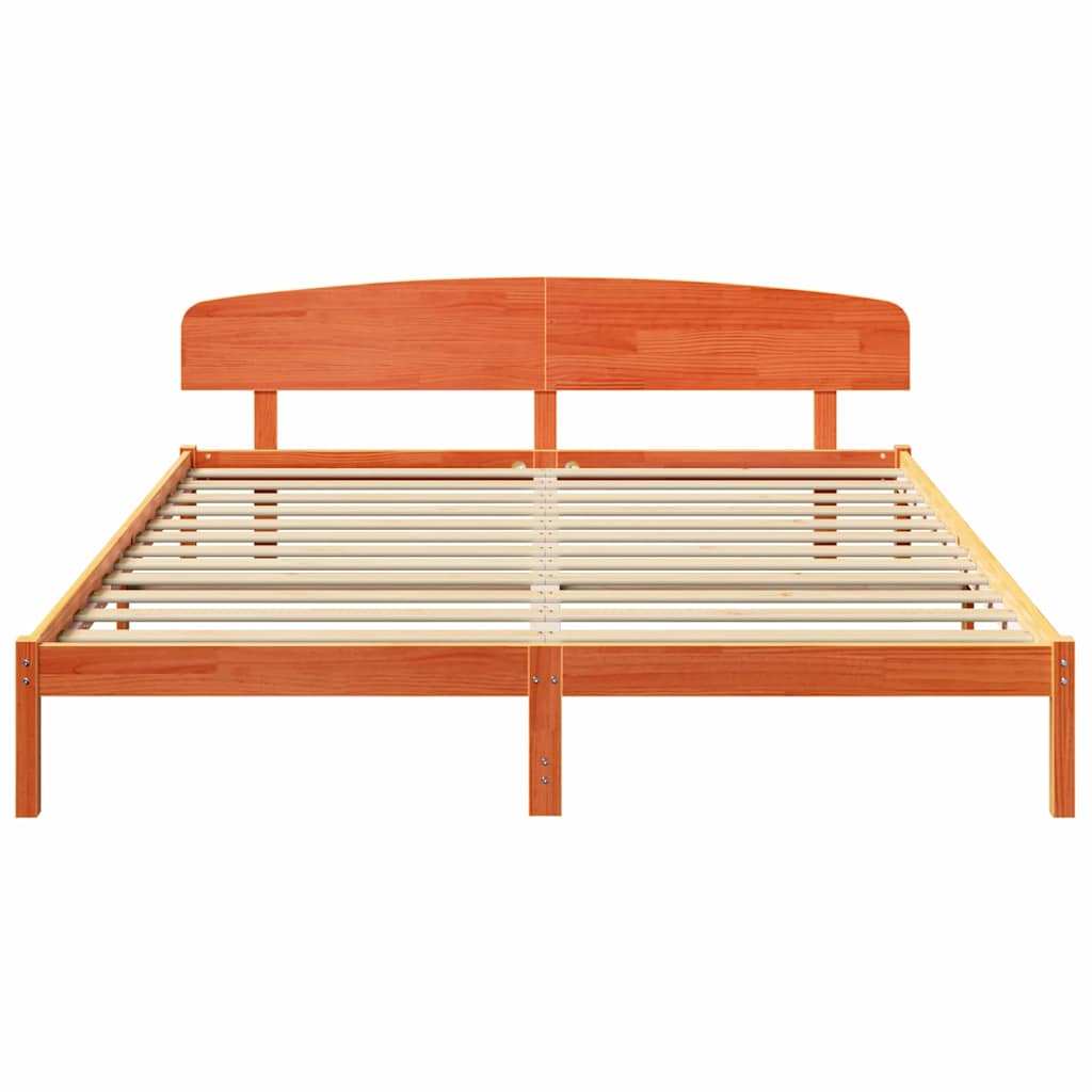 Struttura del letto Marrone cerato 200 x 200 cm Pino massello