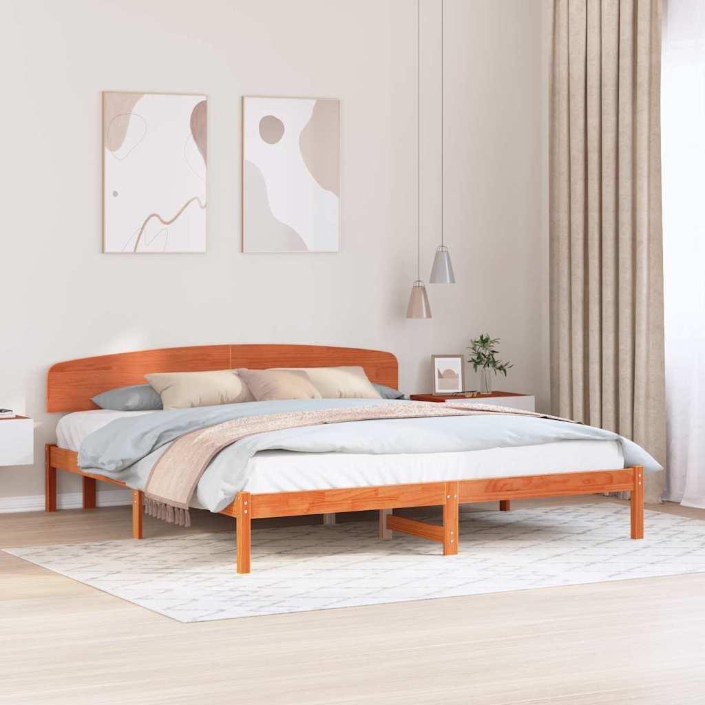 Struttura del letto Marrone cerato 180 x 200 cm Pino massello