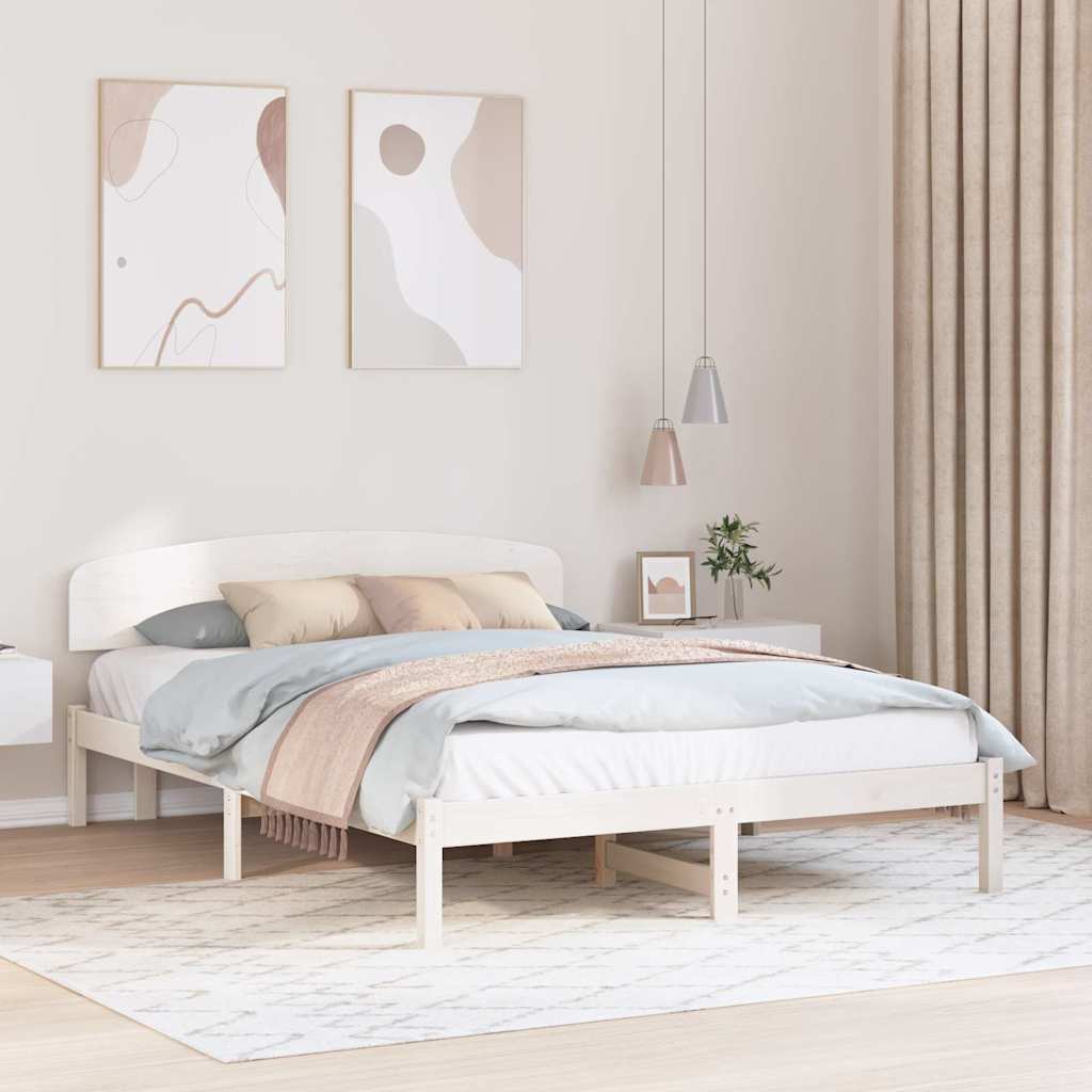 Struttura del letto Bianco 140 x 200 cm Pino massello