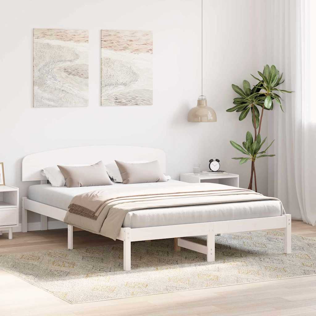 Struttura del letto Bianco 140 x 200 cm Pino massello
