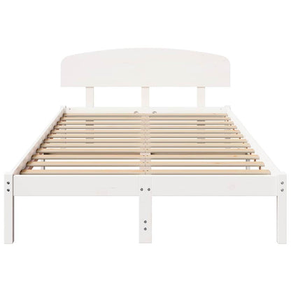 Struttura del letto Bianco 140 x 190 cm Pino massello