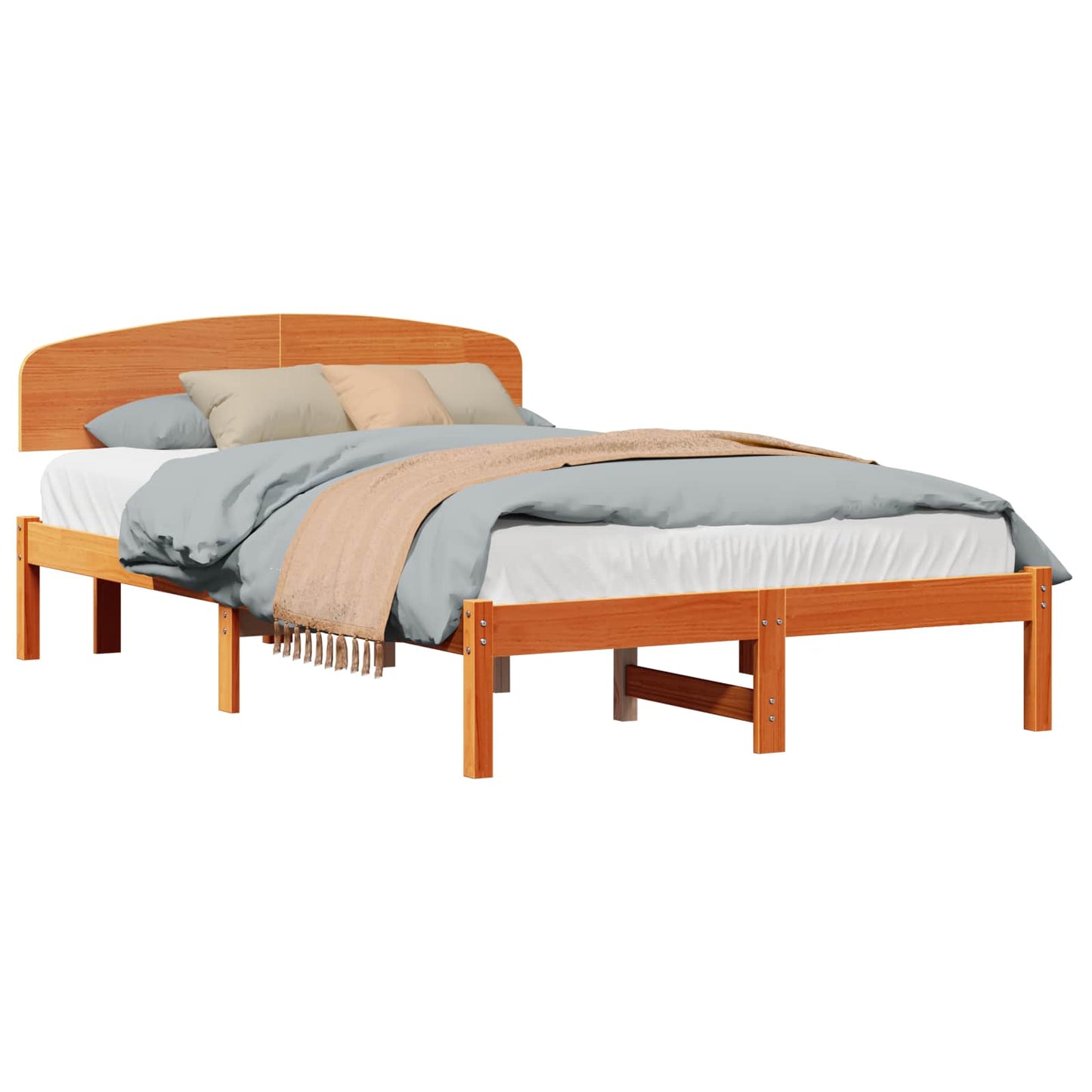 Struttura del letto Marrone cerato 140 x 190 cm Pino massello