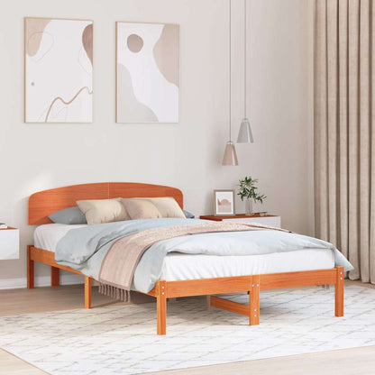 Struttura del letto Marrone cerato 135 x 190 cm Pino massello