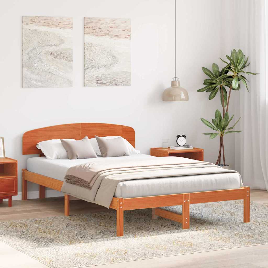 Struttura del letto Marrone cerato 135 x 190 cm Pino massello