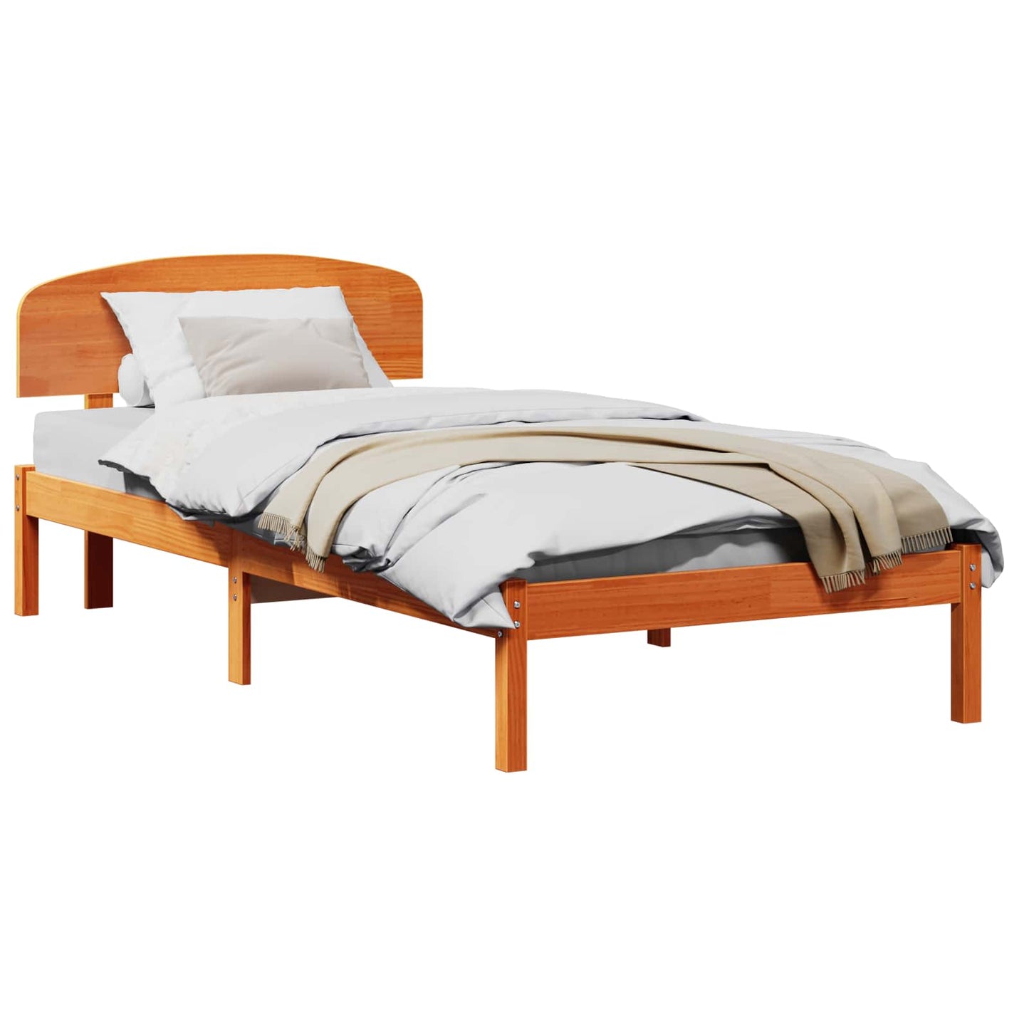 Struttura del letto Marrone cerato 90 x 200 cm Pino massello