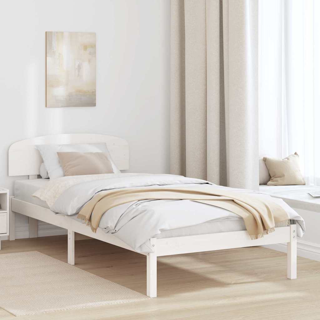 Struttura del letto Bianco 75 x 190 cm Pino massello