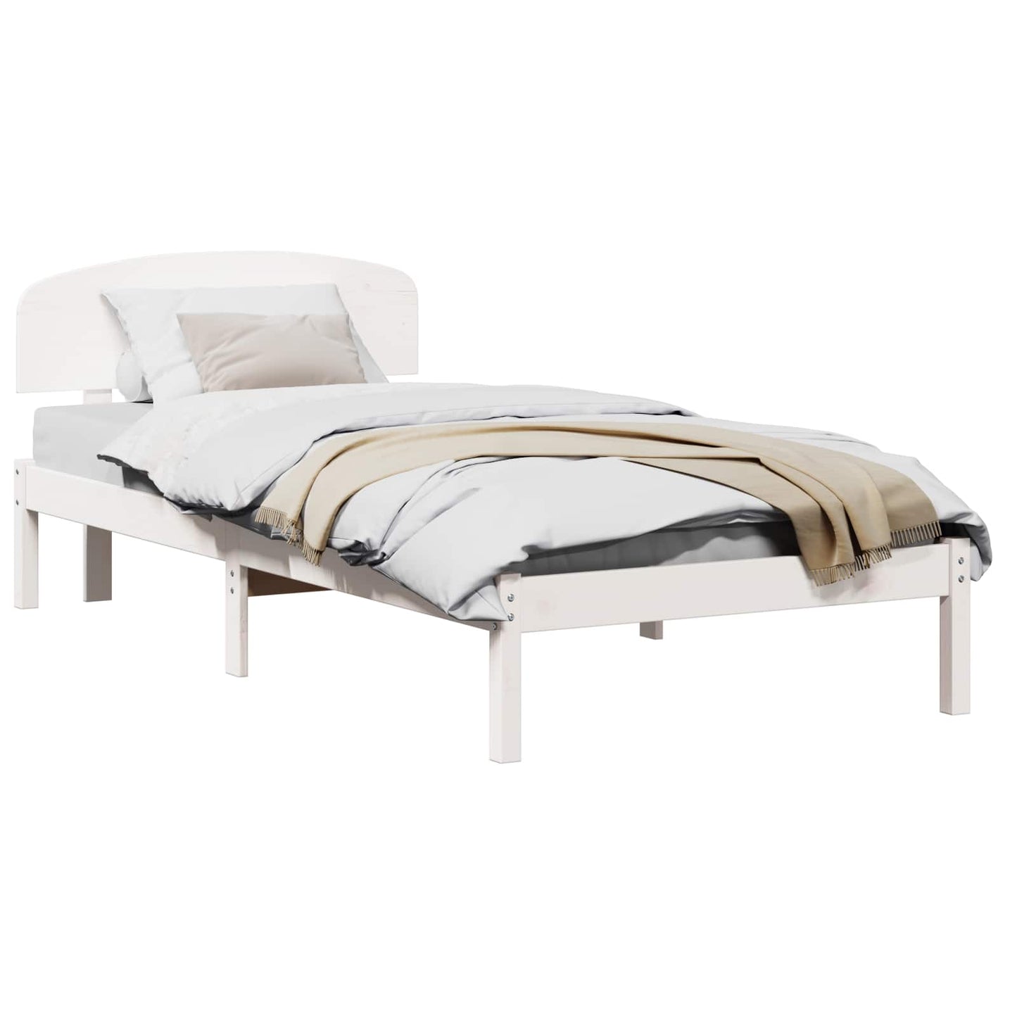 Struttura del letto Bianco 75 x 190 cm Pino massello