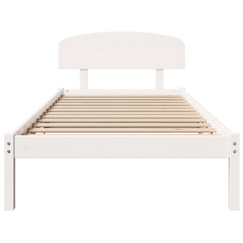 Struttura del letto Bianco 75 x 190 cm Pino massello