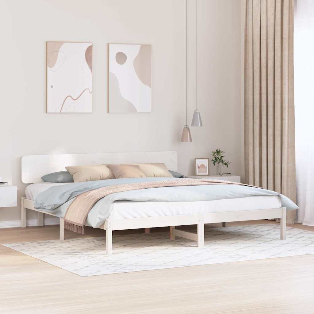 Struttura del letto Bianco 180 x 200 cm Pino massello