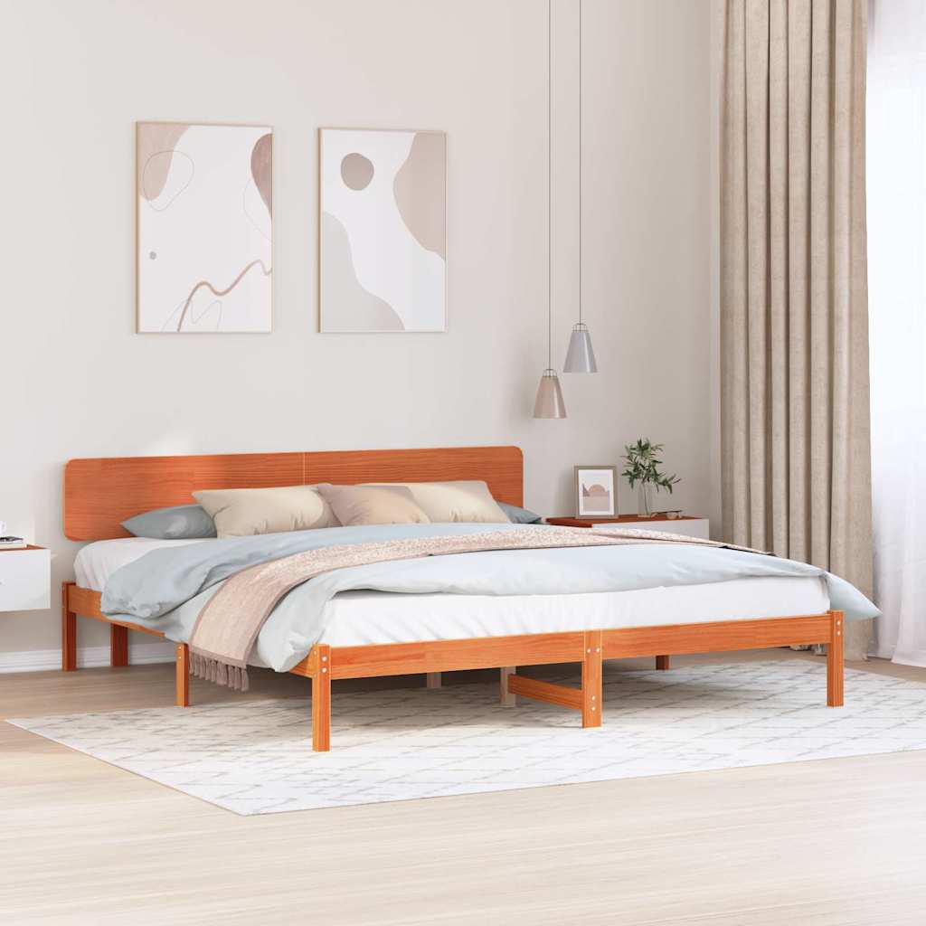 Struttura del letto Marrone cerato 180 x 200 cm Pino massello
