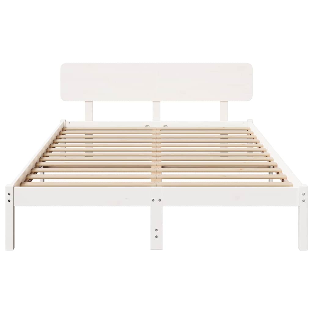 Struttura del letto Bianco 160 x 200 cm Pino massello