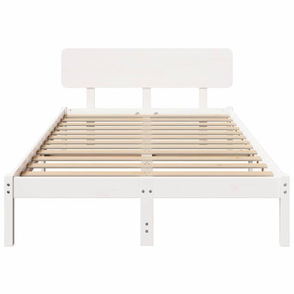 Struttura del letto Bianco 135 x 190 cm Pino massello