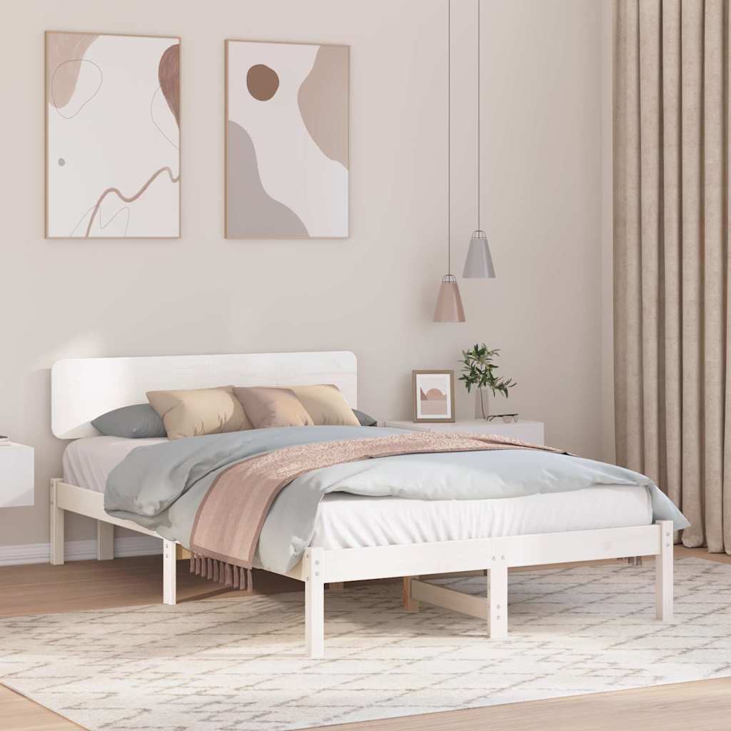 Struttura del letto Bianco 120 x 190 cm Pino massello