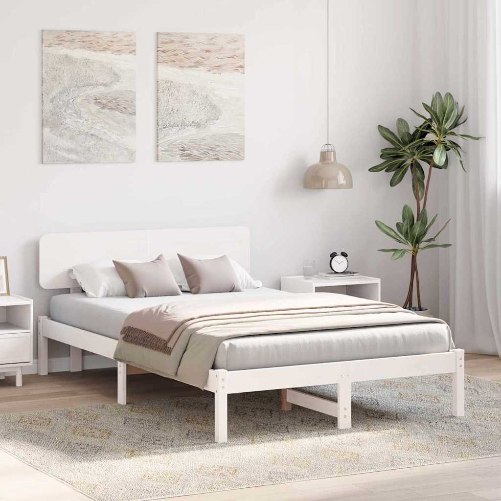 Struttura del letto Bianco 120 x 190 cm Pino massello
