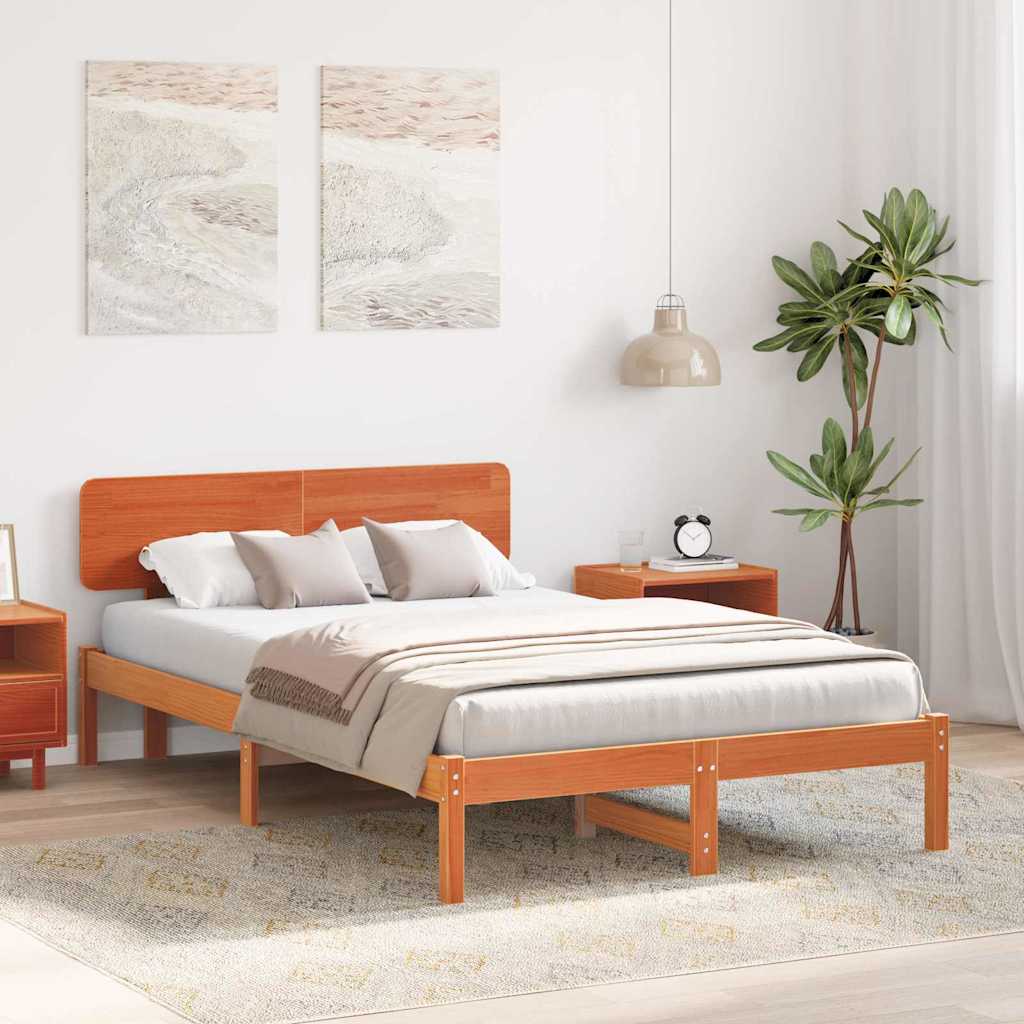 Struttura del letto Marrone cerato 120 x 190 cm Pino massello