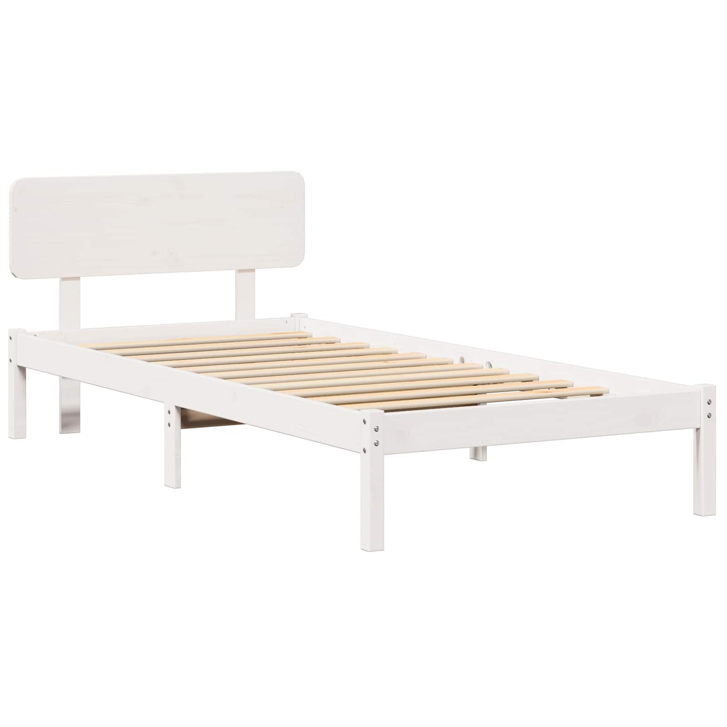 Struttura del letto Bianco 90 x 200 cm Pino massello