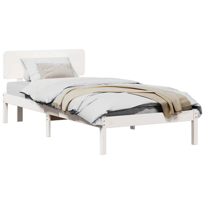 Struttura del letto Bianco 90 x 190 cm Pino massello
