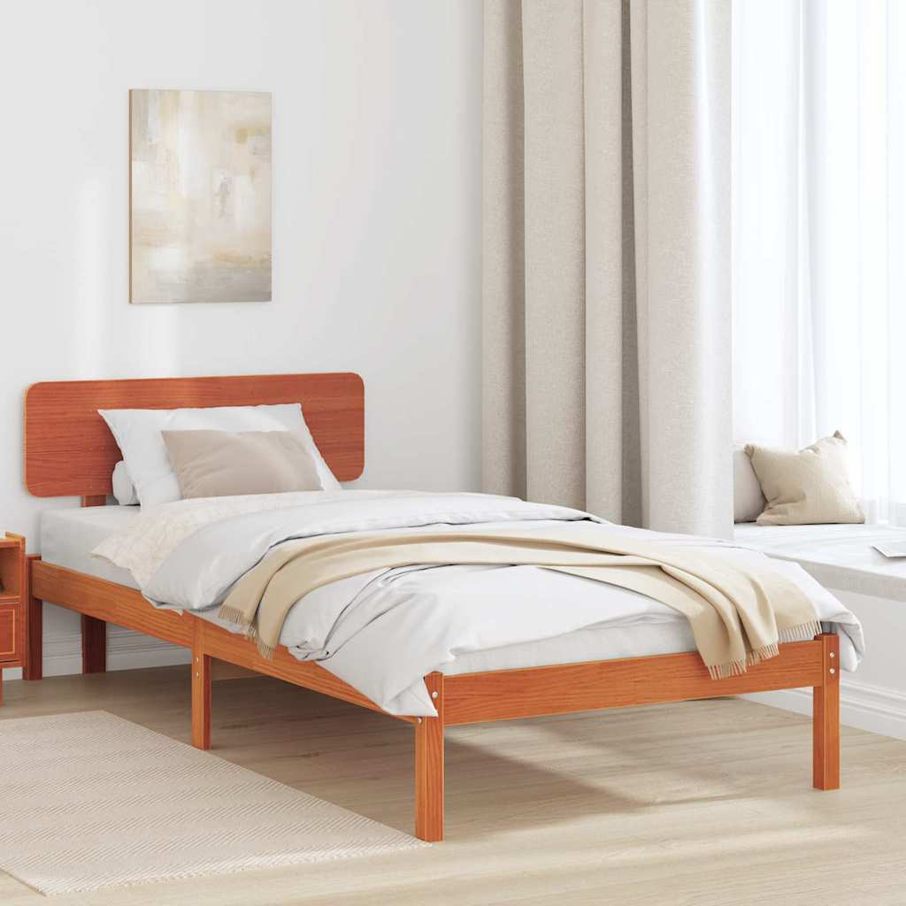 Struttura del letto Marrone cerato 90 x 190 cm Pino massello