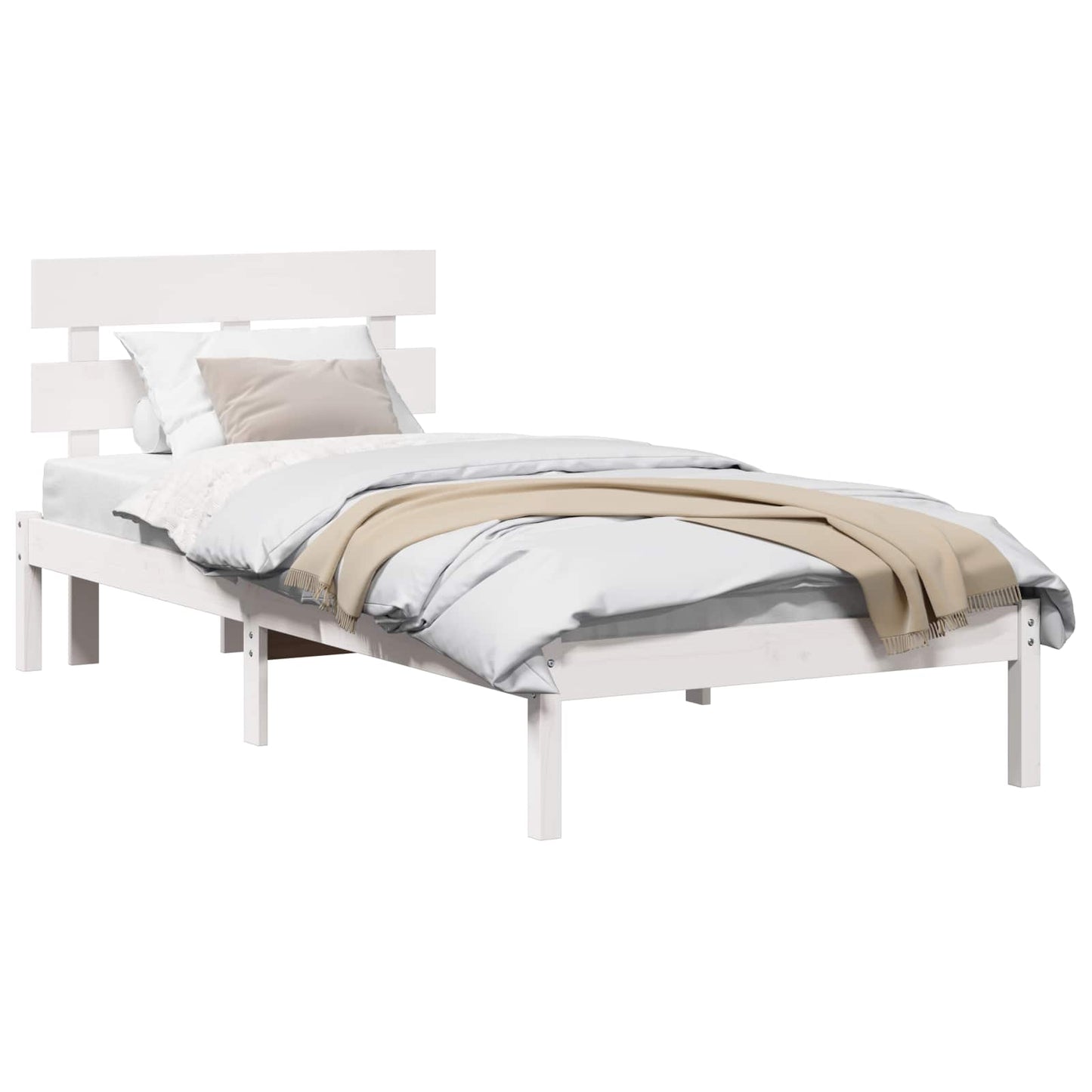 Struttura del letto Bianco 90 x 200 cm Legno massello di pino