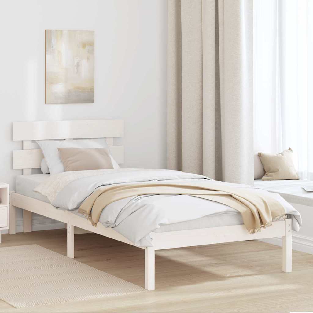 Struttura del letto Bianco 100 x 200 cm Legno massello di pino