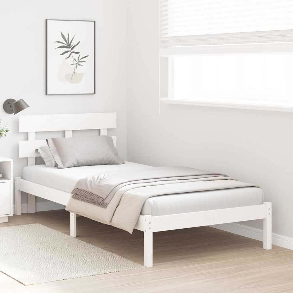 Struttura del letto Bianco 100 x 200 cm Legno massello di pino
