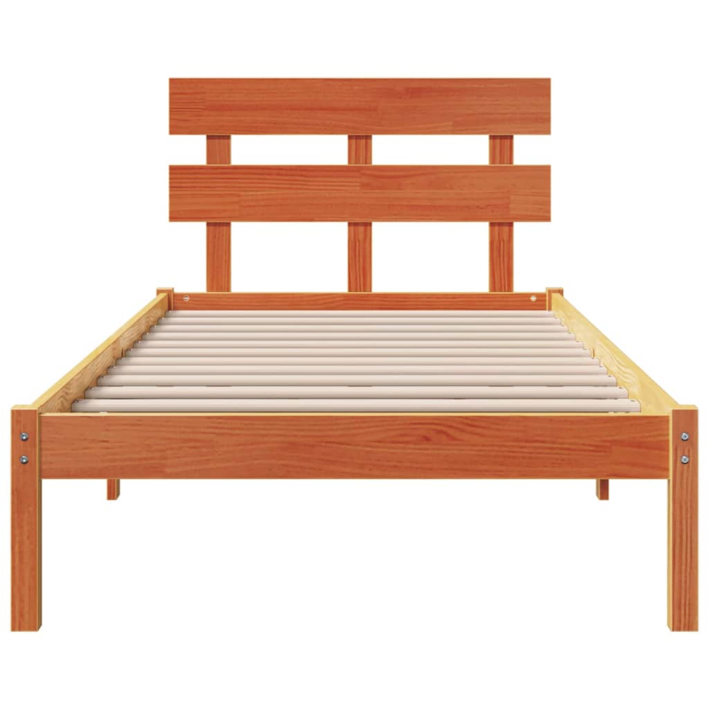 Struttura del letto Marrone 100 x 200 cm Legno massello di pino