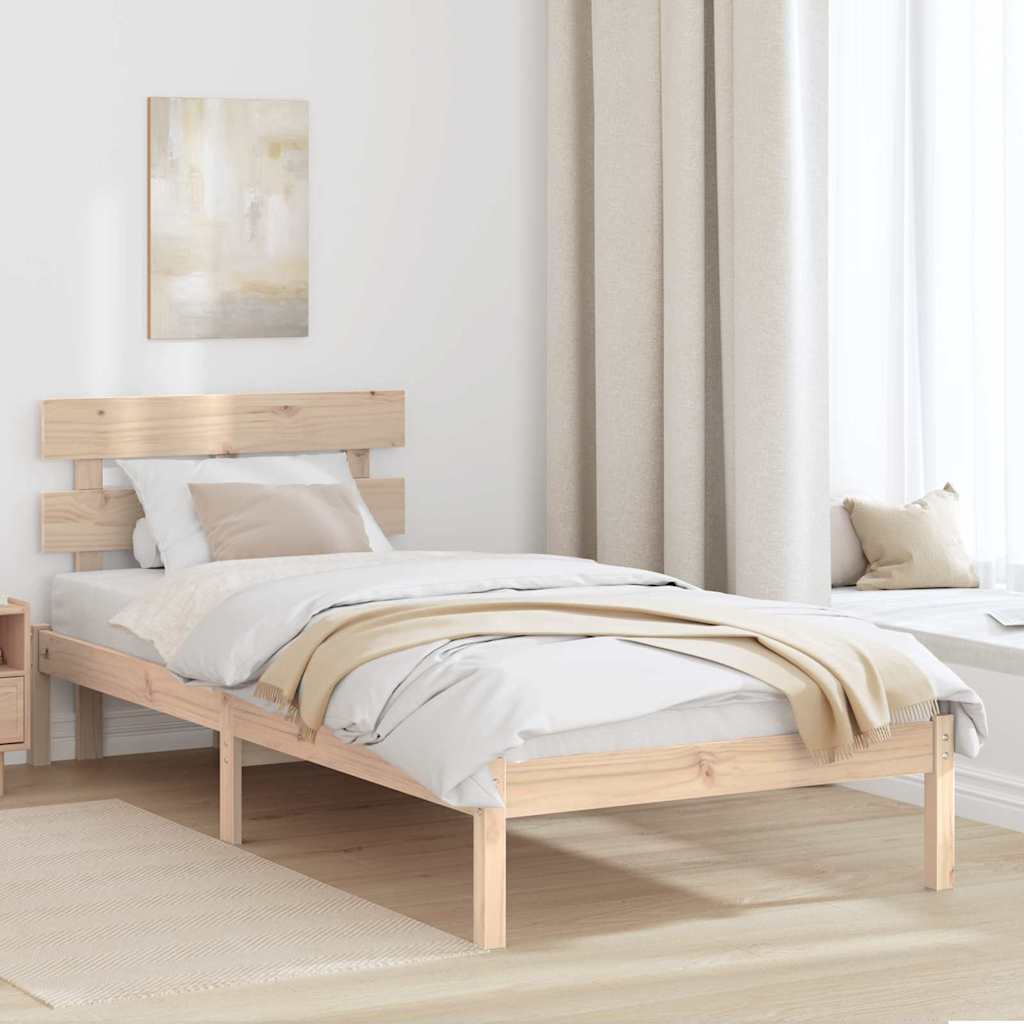Struttura del letto Marrone 90 x 190 cm Legno massello di pino