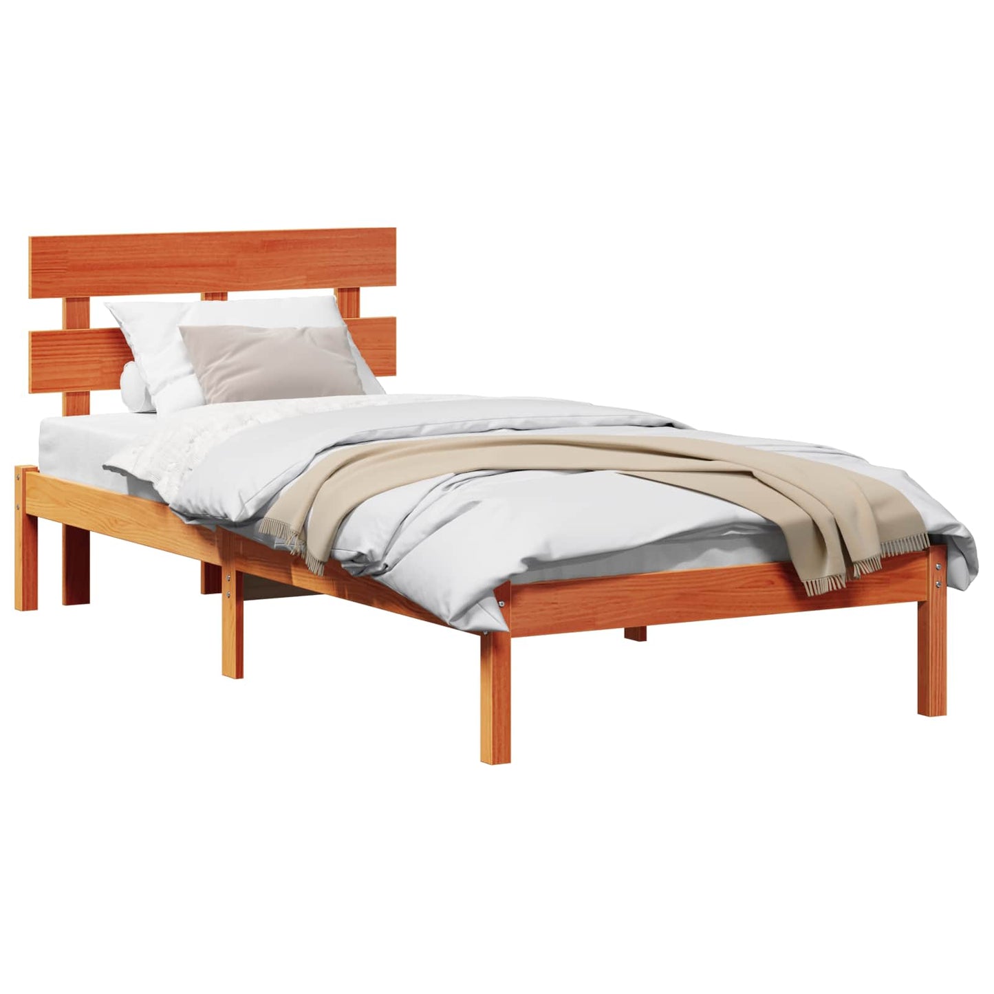 Struttura del letto Marrone 75 x 190 cm Legno massello di pino
