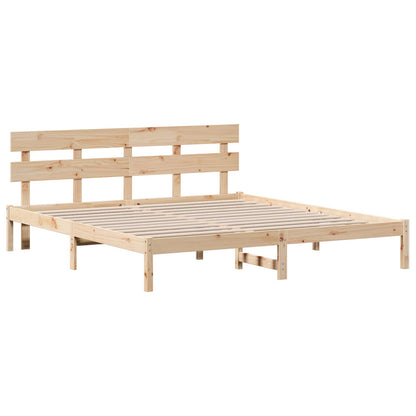 Struttura del letto Marrone 200 x 200 cm Legno massello di pino