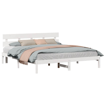 Struttura del letto Bianco 200 x 200 cm Legno massello di pino