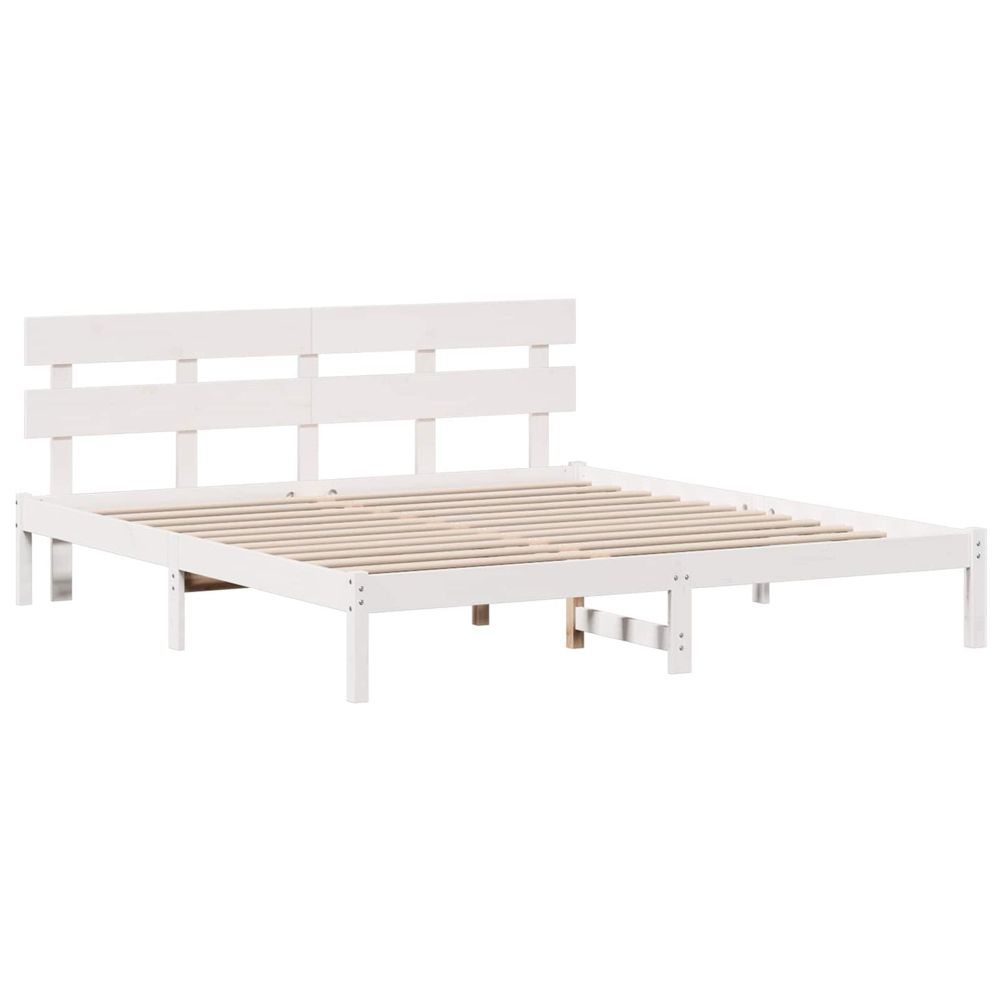 Struttura del letto Bianco 200 x 200 cm Legno massello di pino