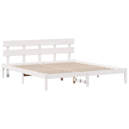 Struttura del letto Bianco 200 x 200 cm Legno massello di pino