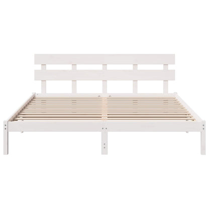 Struttura del letto Bianco 200 x 200 cm Legno massello di pino