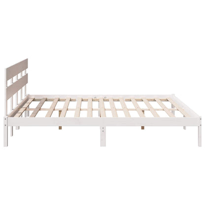 Struttura del letto Bianco 200 x 200 cm Legno massello di pino