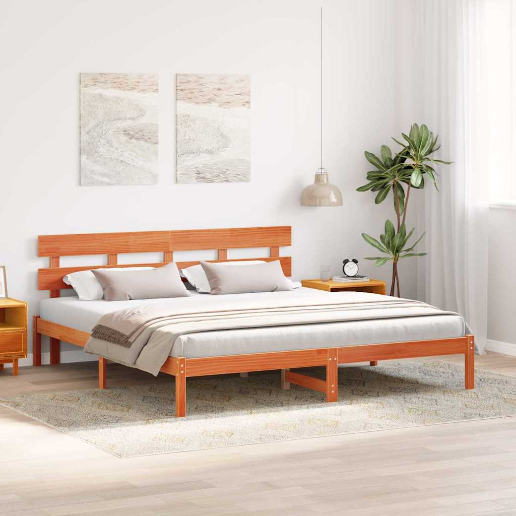 Struttura del letto Marrone 180 x 200 cm Legno massello di pino