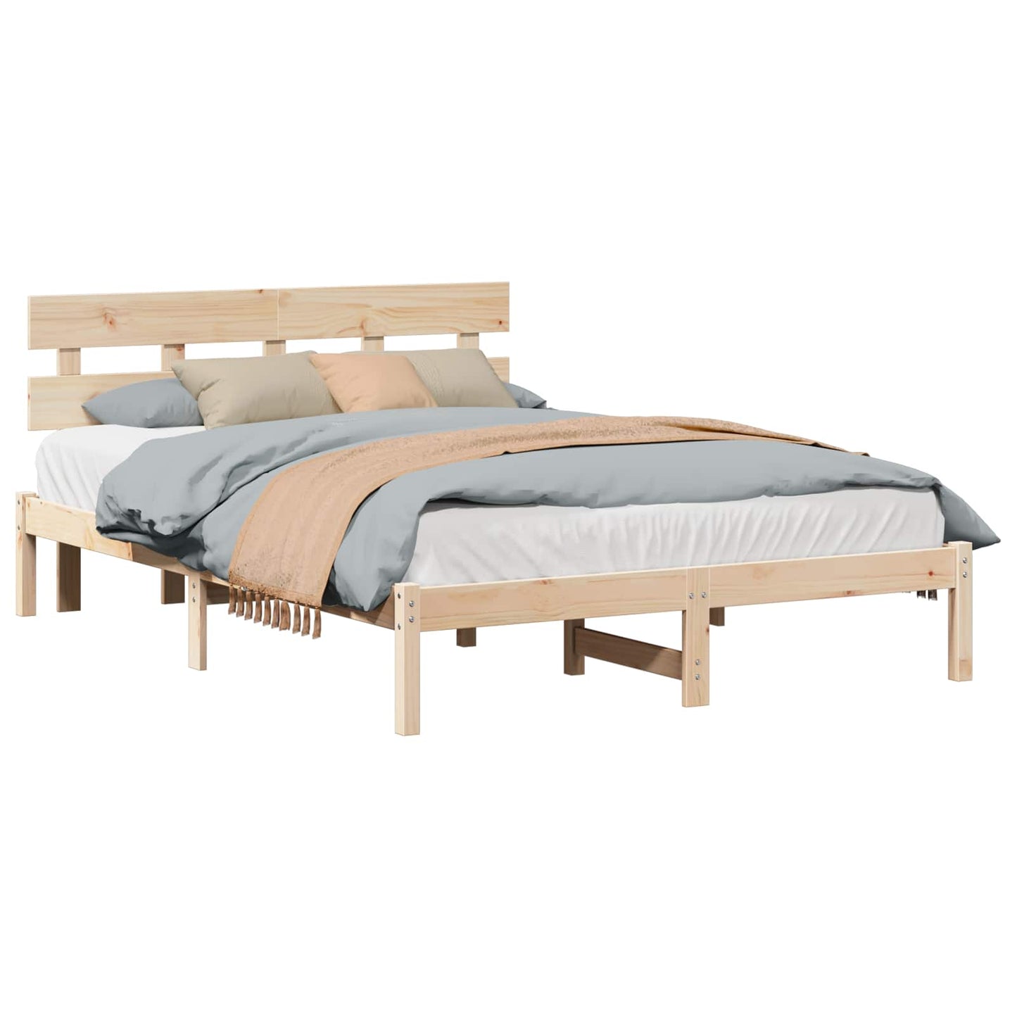 Struttura del letto Marrone 150 x 200 cm Legno massello di pino