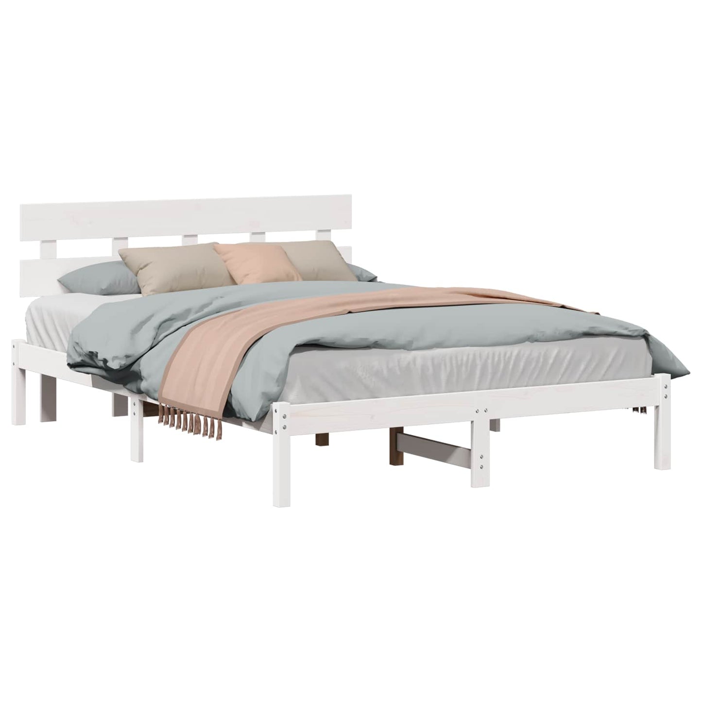 Struttura del letto Bianco 150 x 200 cm Legno massello di pino