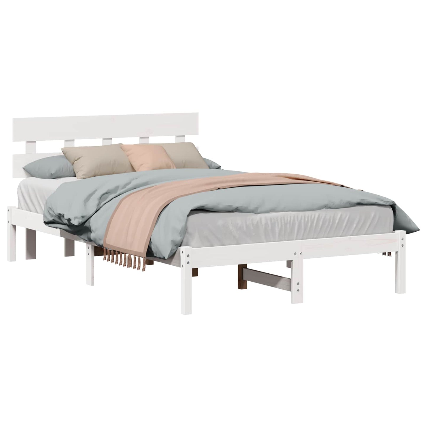 Struttura del letto Bianco 120 x 190 cm Legno massello di pino