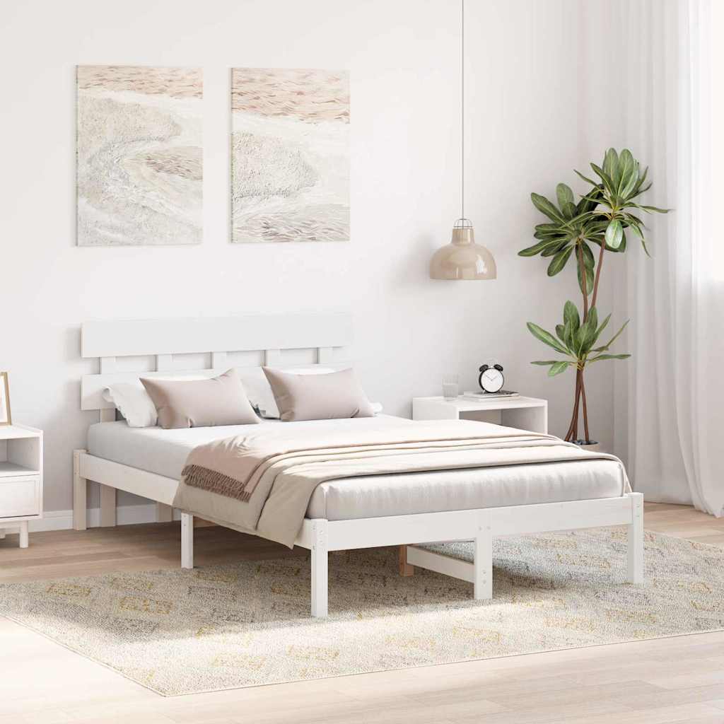 Struttura del letto Bianco 140 x 190 cm Legno massello di pino