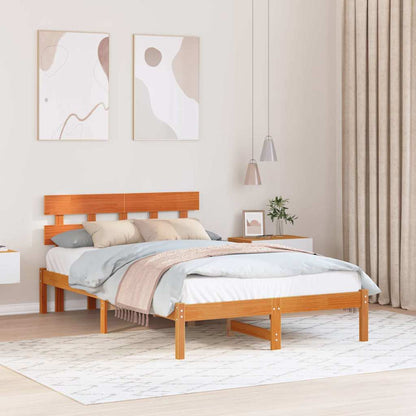 Struttura del letto Marrone 140 x 190 cm Legno massello di pino